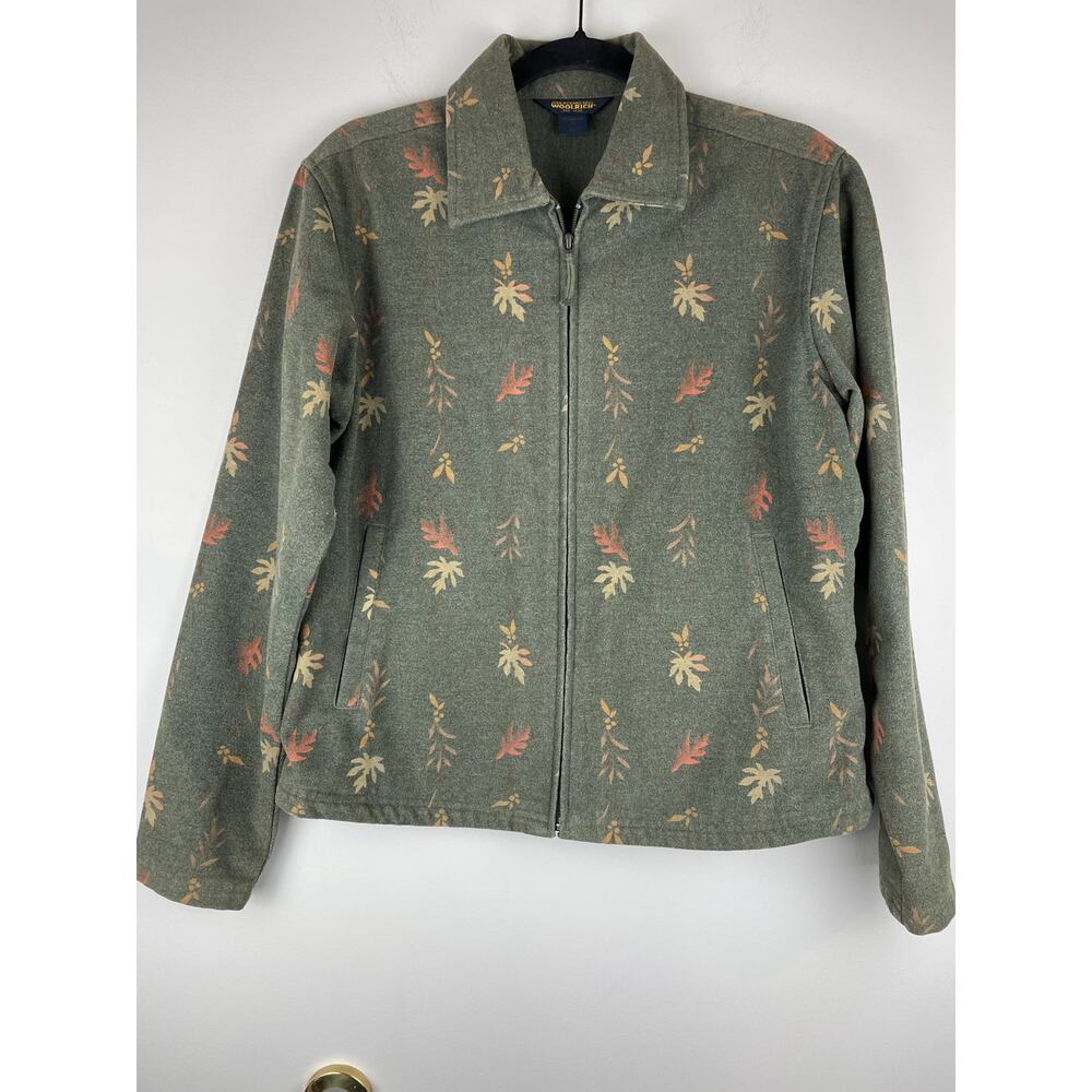 Woolrich John Rich & Bros Dark Loden Green Zip-Up Jacket Sz M